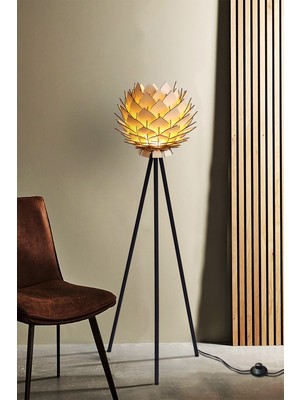 Allians Şık Ahşap Tripod Ayaklı Modern Lambader Aydınlatma