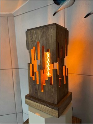 Allians El Işçiliği Ahşap Lambader, Şık ve Doğal Dekorasyon Parçası