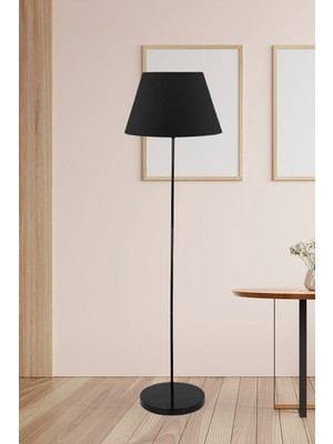 Allians Şık Siyah Metal Ayaklı Retro Lambader, Modern ve Zarif Tasarım