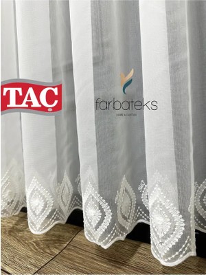 Farbateks Damla Işlemeli Ütü Istemeyen Kırışmaz 3kat Pilei Tül Perde