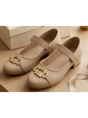 Rexba Kız Çocuk Bej Toka Detaylı Babet