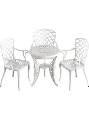 Ivf Beyaz Fiskos Masa + 3'lü Hitit Sandalye