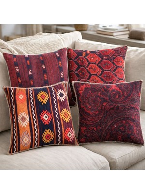 Assa Homeetnik Desen Kırlent Kılıfı 4 Adet 45*45 cm