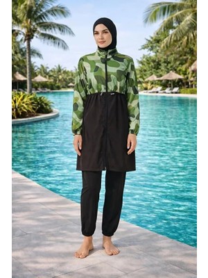 Tesmay Hızlı Kuruyan Paraşüt Kumaş Kadın Tesettür Mayo 22202