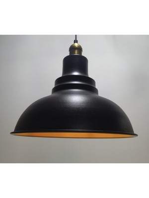 Allians Rustik Metal Sarkıt Avize, Eskitme Duylu Siyah ve Altın Detaylı Tasarım