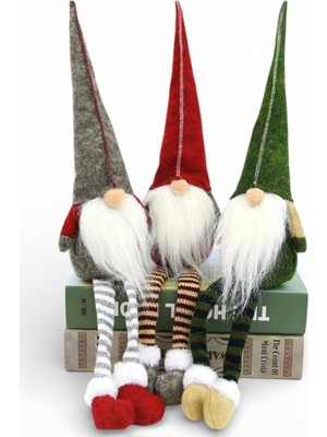 Storemax Uslucanmarketplace 1 Adet 35 cm Uzun Şapkalı Gnome Tomte Şans Cücesi Yılbaşı Süsü Parti Dekorasyon Süs, Kırmızı