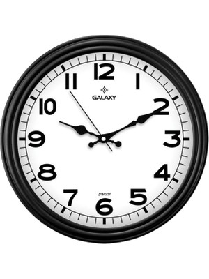 Storemax Uslucanmarketplace Galaxy D-200-K Klasik Kadran Siyah Renk Sessiz Akar 30 cm Duvar Saati