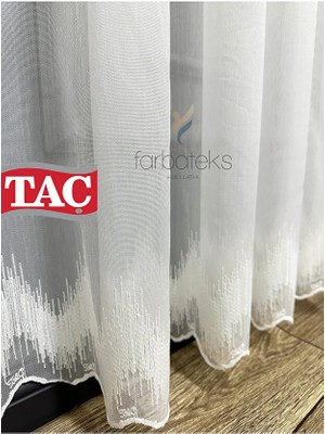 Farbateks Alt Çizgi Işlemeli Ütü Istemeyen Kırışmaz 2kat Pileli Tül Perde