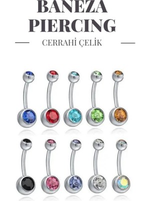 Özbience Steril Çelik Göbek Piercing, Şık ve Dayanıklı Takı