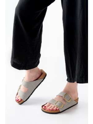 Budi P-101 Gri Günlük  Kadın Terlik