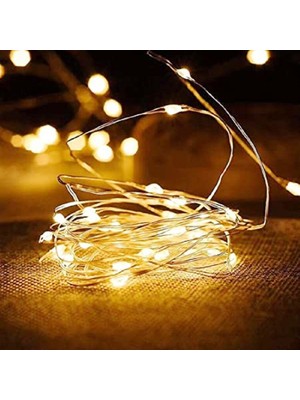 Oktay Sesal 10 Metre Battery Warm Light LED Light 10 Metre Pilli Gün Işığı Fiş Derdine Son