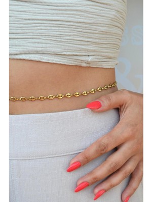 Özbience Sağlam Çelik Bel Zinciri Uzun Kolye, Şık ve Dayanıklı Tasarım