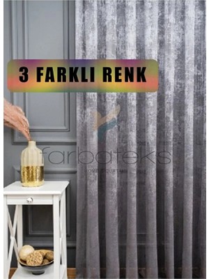 Farbateks Bulut Gri Füme Antrasit Tül Exculusive Micro Örgü 3kat Pilei Tül Perde