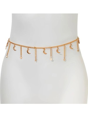 Özbience Kadın Bel Zinciri, Zarif Yıldız ve Hilal Tasarımı, Şık Takı