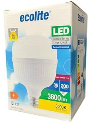 Allians 36W LED Ampul, 3000K Sarı Işık, E27 Duy, 3800 Lümen, Enerji Tasarruflu