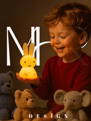 Allians Sevimli Tavşan Gece Lambası, 24 Cm, Pilli, Çocuk Odası Dekorasyonu