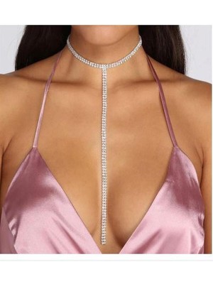 Özbience Uzun Taşlı Gümüş Kaplama Kolye, Şık ve Zarif Takı Tasarımı