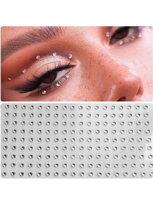 Özbience Işıltılı Yuvarlak Yüz ve Vücut Taşı Sticker Seti, 100 Adet