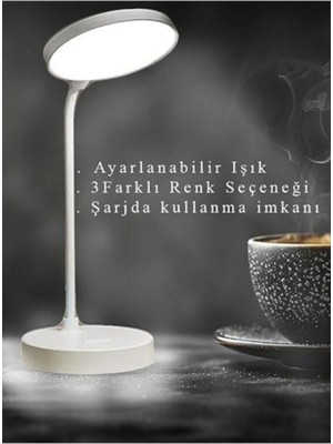 Allians Düzenlenebilir LED Masa Lambası, 3 Işık Seçeneği, Çalışma ve Kitap Okuma