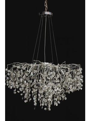 LED Yeni Model 80 cm Kristal Lüx Salon Avize Gold Ithal Kasa