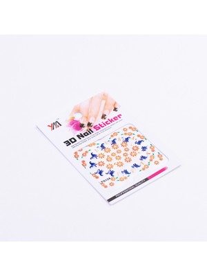 Özbience Renkli 3D Tırnak Sticker Seti, Kelebek Desenli 1 Adet