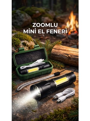 TE Dükkan Buğz Dayanıklı Metal Gövdeli El Feneri, Gece ve Kamp Kullanımı Için