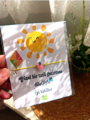 Ghl Story İyi Tatiller Tatil Hediyesi Karne Hediyesi Karışık Meyveli Bileklik (10 Adet Farklı Meyveli Boncuk)