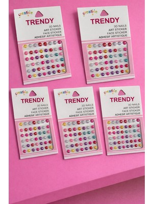 Özbience Renkli Inci Taşı Yüz ve Vücut Dekor Sticker, Çekici Tasarım