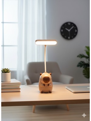 Allians Sevimli Capybara Ayıcık LED Masa Lambası, Çocuk Odası ve Gece Aydınlatması