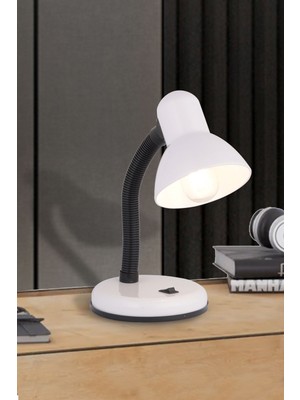 Allians Modern Spiralli Masa Lambası, Şık ve Zarif Tasarım, Beyaz Renk