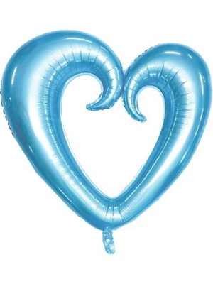 Party Express 40" Içi Boş Kalp - Mavi