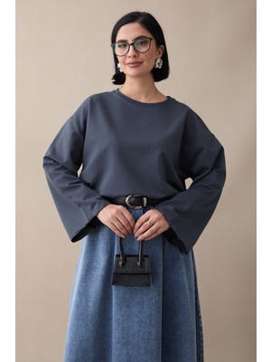 inStyle Oversize Geniş Kol Antrasit Sweat