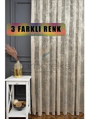 Farbateks Bulut Vizon Bej Acık Kahve Tül Exculusive Micro Örgü 3kat Pilei Tül Perde