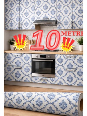 Renkli Duvarlar 67CM x 10 Metre 1 Adet Yapışkanlı Rulo Vintage Desenli Model Mutfak Duvar Kaplama Folyosu Kağıdı