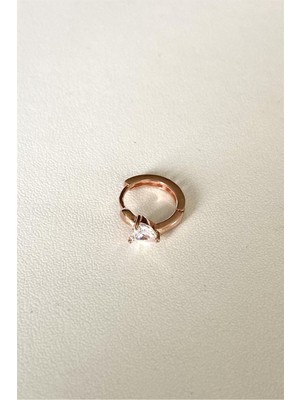 Özbience 925 Ayar Gümüş Kalpli Tekli Halka, Şık ve Zarif Tasarım