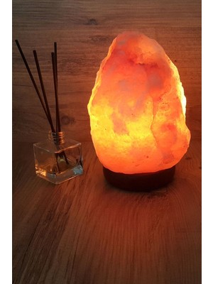 Allians Pembe Turuncu Himalaya Tuz Lambası 3-4 Kg, Açma Kapama Düğmeli, Sağlıklı Atmosfer