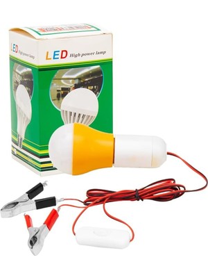 Allians 4 Metre LED Ampul, Beyaz, 12V, 10W, Akü Maşalı, Kablolu