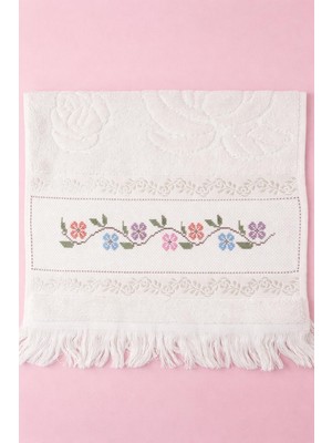 Vipfoni Elde Işlenmiş Kanaviçe Nakış Işlemeli Kadife Etamin Çeyizlik Mutfak El ve Fırın Havlusu