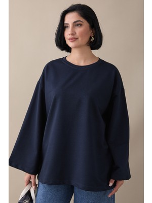 inStyle Oversize Geniş Kol Lacivert Sweat