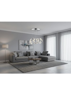 Elizim Home Lighting Dron Topsuz Ledlli Krom Sarkıt Avize