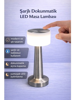 Allians Dokunmatik LED Masa Lambası, 3 Renkli, Modern ve Şık Tasarım