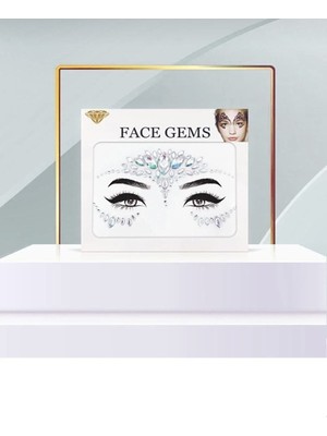 Özbience Holografik Yansımalı Işıltılı Kristal Yüz Taşı ve Sticker Seti