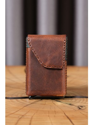 Lenax Leather Porto %100 Hakiki Deri Erkek Kartlık – Mekanizmalı, Mıknatıslı Kapaklı, 12 Kartlı Slim Cüzdan