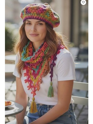 Megahan Boutique Megahan Boutıque Bohem Renklı Bere Boyunluk Takım