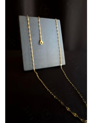 Özbience 60CM Gold Lip Zincirli Çelik Bel Takısı, Modern ve Şık Tasarım