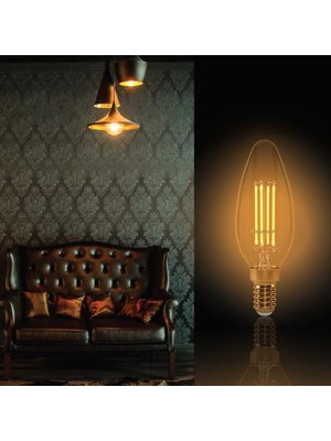 Allians E14 Fil Lambası, 2W, 200LM, 2700K, Sarı Işık, Clear, Enerji Tasarruflu