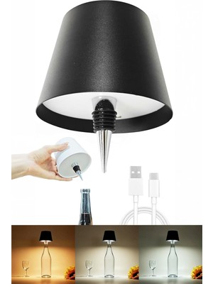 Allians Kablosuz LED Şişe Lamba, 3 Renkli, Dokunmatik, Dekoratif, Gece ve Masa Lambası