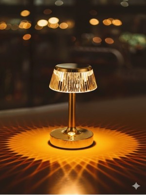 Allians Dokunmatik LED Masa Lambası, Gold Metal Gövde, Dekoratif ve Ambiyans Işığı