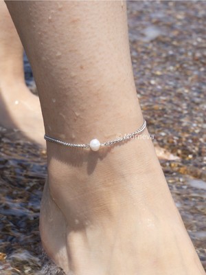 Özbience Çelik Inci Detaylı Tek Sıra Zincir Halhal, Deniz ve Havuz Kullanımı Için Güvenli