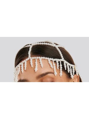 Özbience Beyaz Inci Kadın Saç Zinciri, Zarif ve Şık Aksesuar